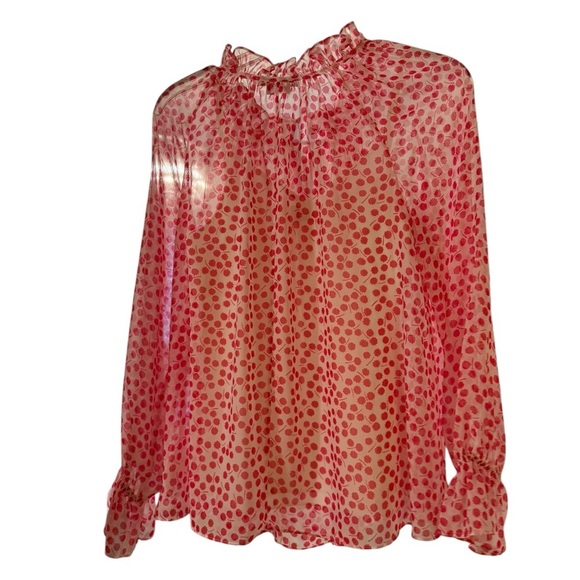 Boden Pink and White Polka Dot Blouse - Picture 6 of 6